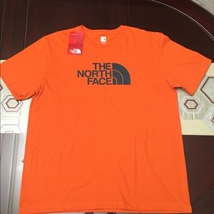 North Face Orange T- Shirt With Front Logo